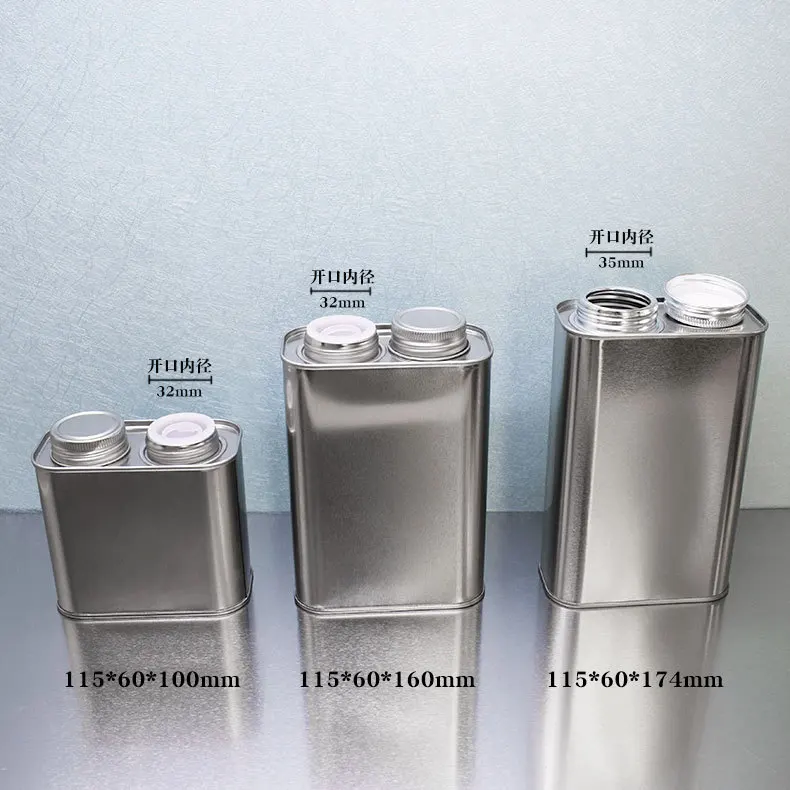 500ml Square Metal F-Style Screw Top Tin Box Chemical-Resistant Oil Tin Can Container Drum Pail Bucket with Lids Food Coffee