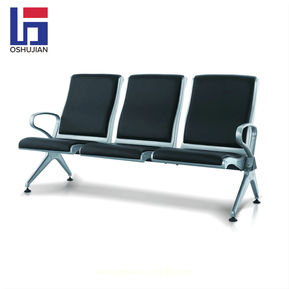 Airport bus terminal  3 seat metal chair public beam seating bench