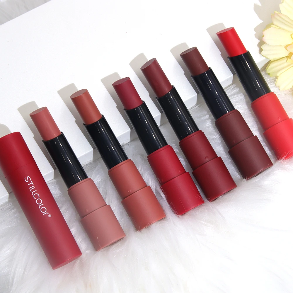 Colorful Gold Tube Waterproof Velvet Matte Glitter Cream Lipstick