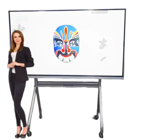 A Smart Board with a TV Screen and a Flexible Movement Mobile Interactive Whiteboard with Smart TV Board
