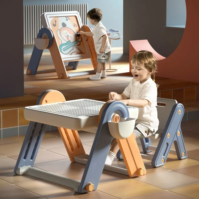Preschool Desks Multifunctional Magnetic Drawing Plastic Building Block Table Play Baby Activity Child Tables and Chairs