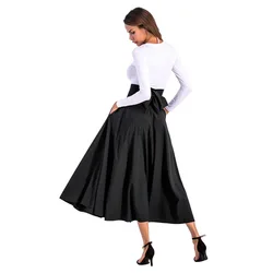 High Waist Pocket Skirts Womens Spring Split Side Fashion Long Pleated Skirt With Belt Casual Ladies Saia Longa Gray E8601