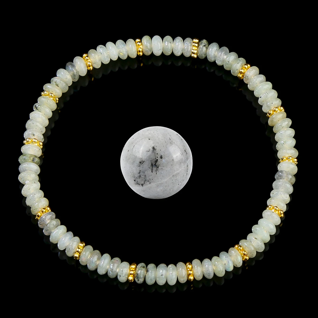 JD GEMS Hot Selling Fashion 4*2mm Spacer Bangle Natural Agate Stone Beaded Gemstone Bracelet and Free Rough Stone