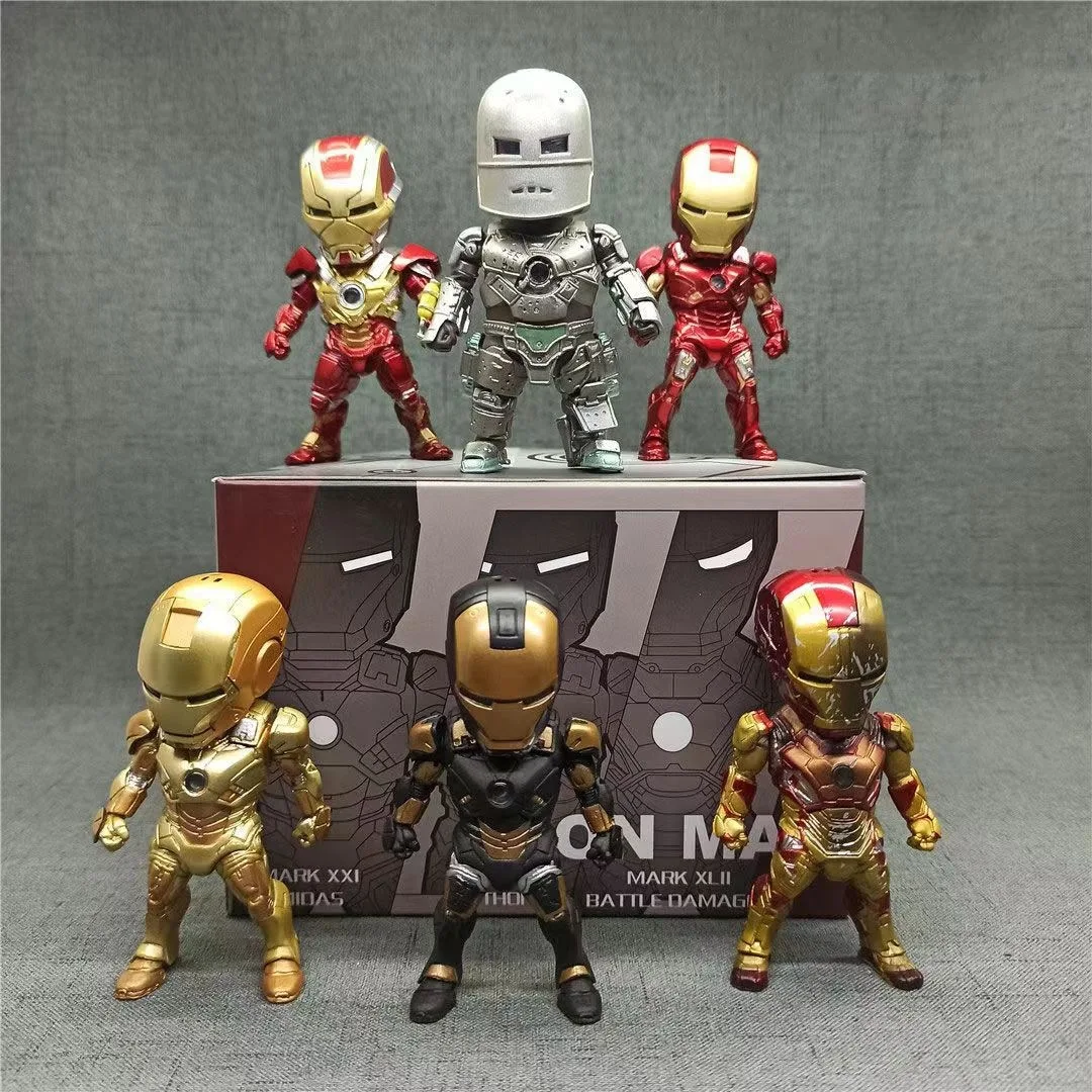 2023 New Mini Light-Up Iron Action Robot Figure Super Hero Toys Action Figures