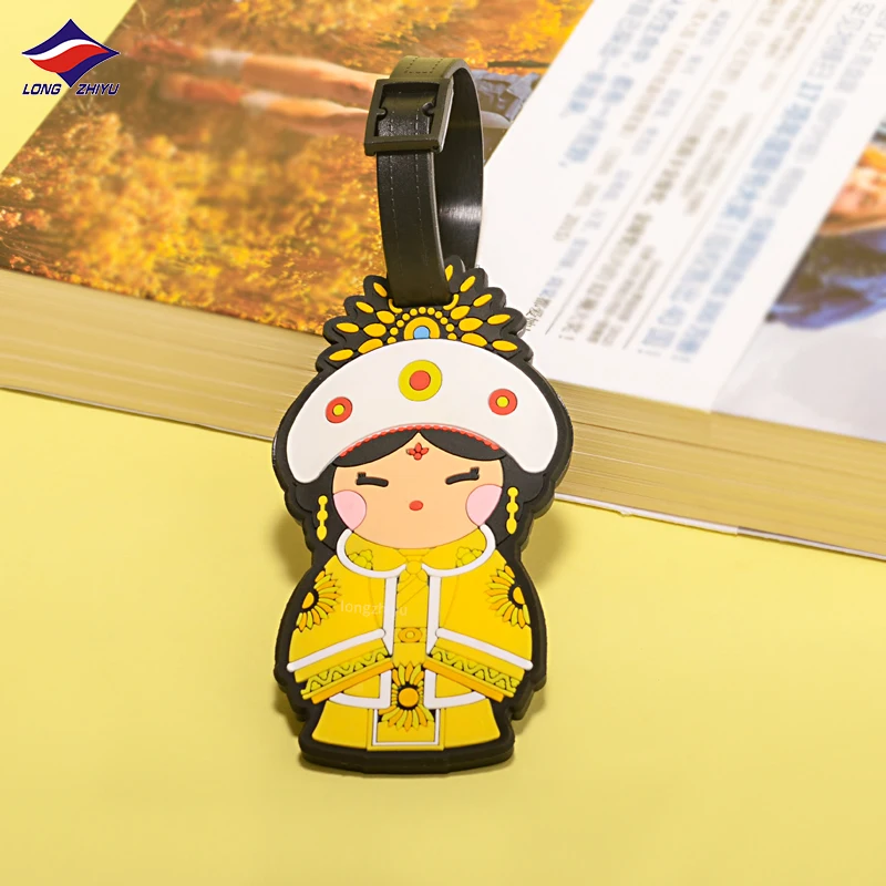 Longzhiyu 17 Years Manufacturer Cartoon Animal PVC Suitcase Tag Irregular Soft Silicone Luggage Tag Claim Label
