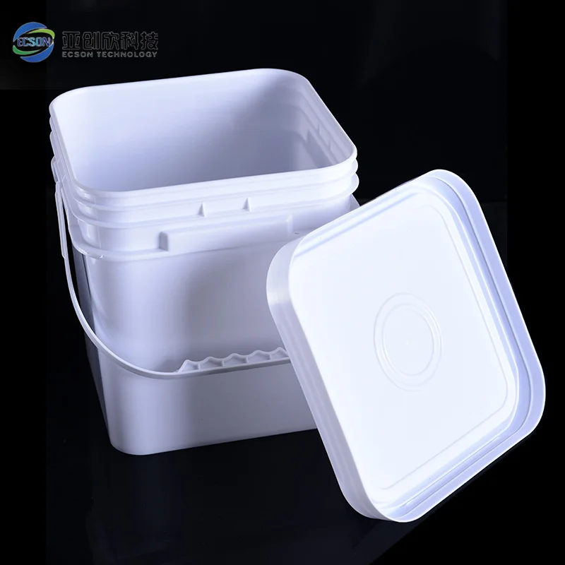 Square Thick Food-Grade Plastic Bucket Molded Latex Paint Packaging Barrel with Excellent Coating Properties