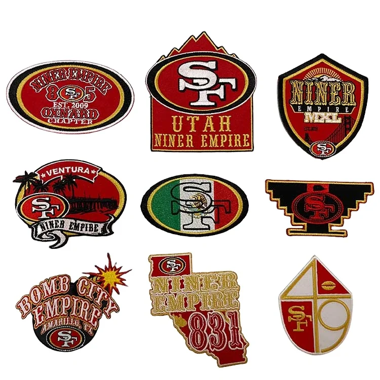 Custom Logo Embroidered Patches Designer Sew Iron On  Embroidery SF Patches