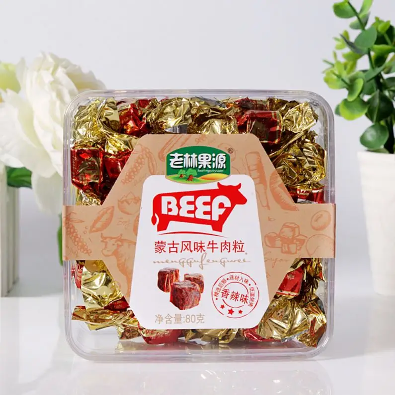 
High quality Delicious Meat of Beef 80g Wholesale Snack Food Beef Jerky Meat Snacks 