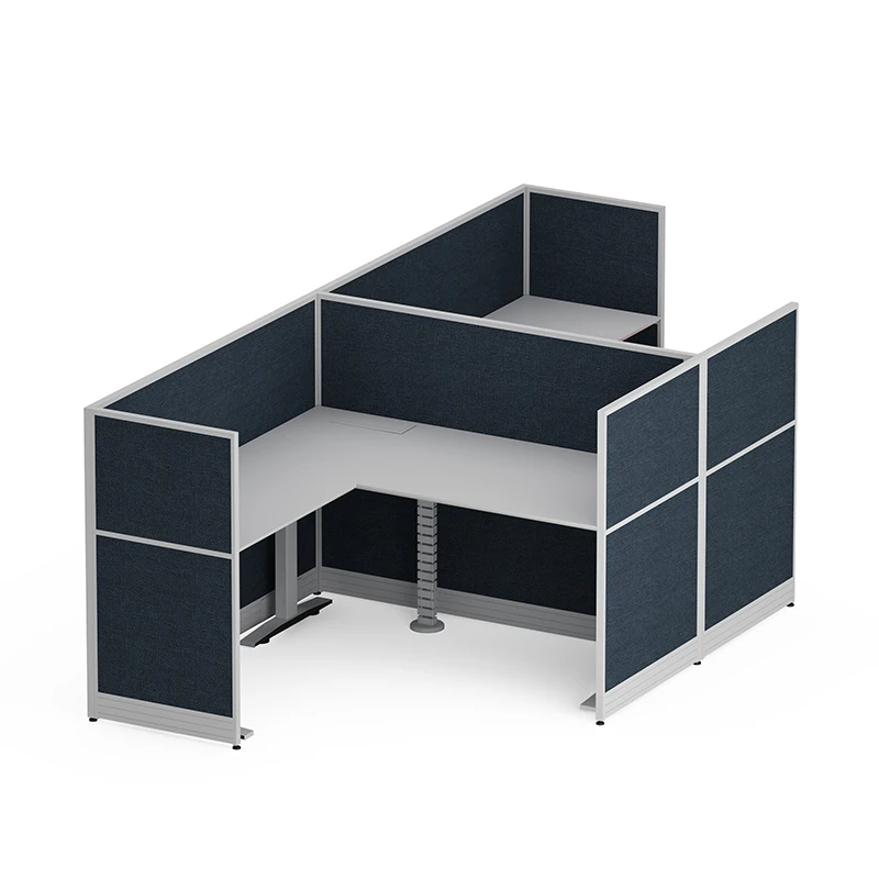 Modern Wooden Electric Standing Work Station Table Design Staff L Shape Office Desk Workstation Office Cubicle Partition