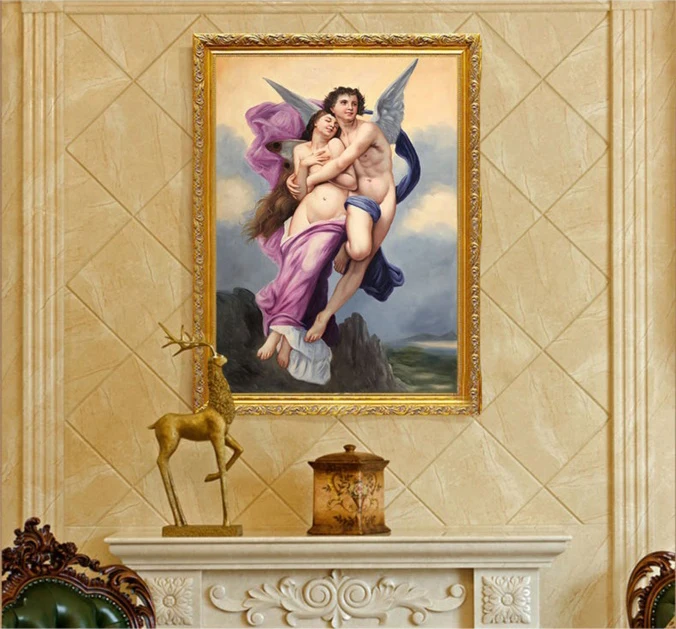 Handmade Large Reproduction Impressionist Angel Canvas Oil Painting Hand-Painted Nude Portraits Handmade Painted Wall Art