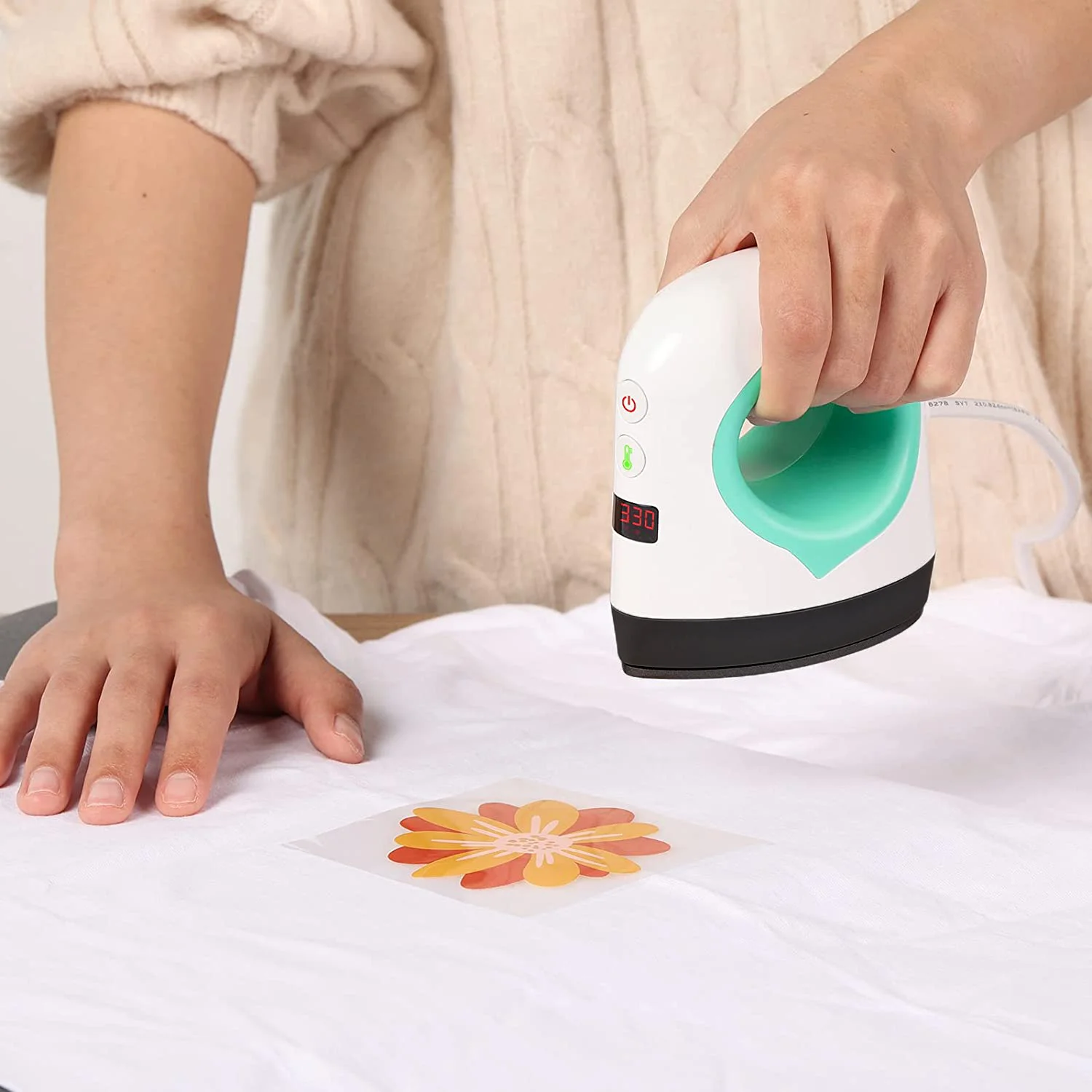 HP1 Mini heat press machine (US Plug)small iron shoe T-shirt printing sublimation machine mini heat press sublimation