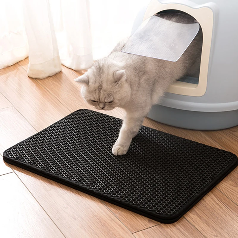 Waterproof Bottom Layer Easy Cleaning Protect Floor Pet Cat Mat Double-Layer Cat Litter Trapper Mats