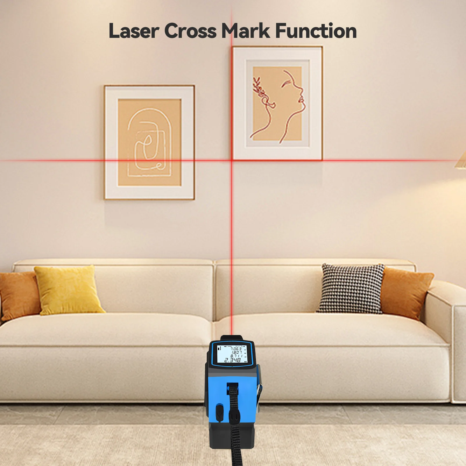 ZHENBING 5m Tape Measure LCD Display Distance Meter Building Area Surveying Equipment Laser Tape Measure Selflocking Steel Ruler