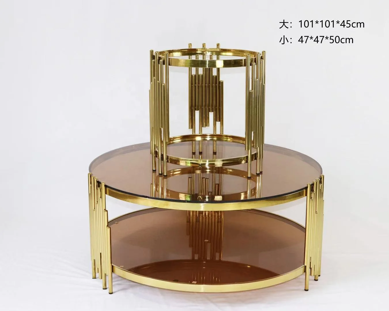 Factory price Tempered glass coffee table Art Luxury Salon Furniture Stainless Steel Base Marble Top Living Room Coffee Table