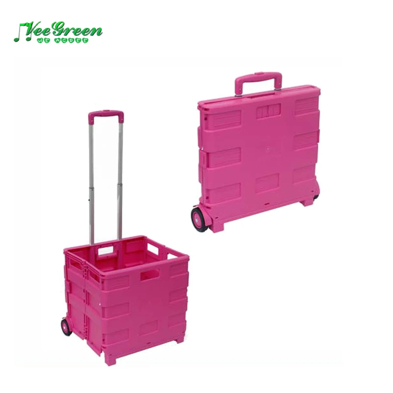Small Rolling Storage Portable Folding Shopping Trolley & Carts for Supermarket
