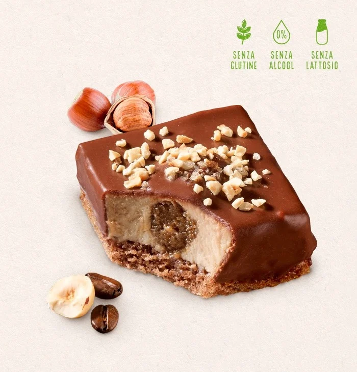 110 g Organic Italian Dessert Hazelnut and Coffee Cake Frozen Ready to Eat Vegan Giuseppe Verdi Selection Made in Italy
