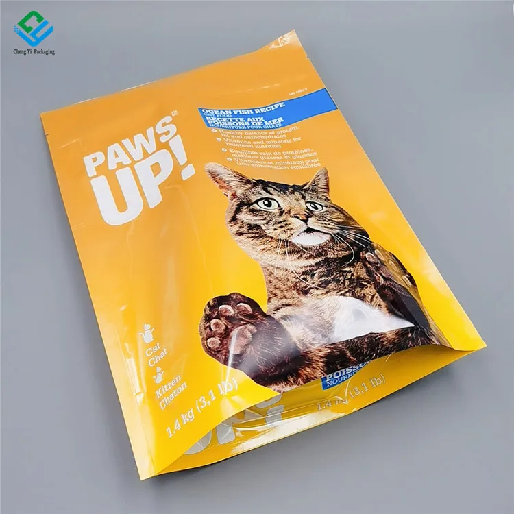 Reusable Aluminium Foil Plastic Wet/Dry Cat and Dog Pet Food Pouch Packaging Bag for Animal Pet Food
