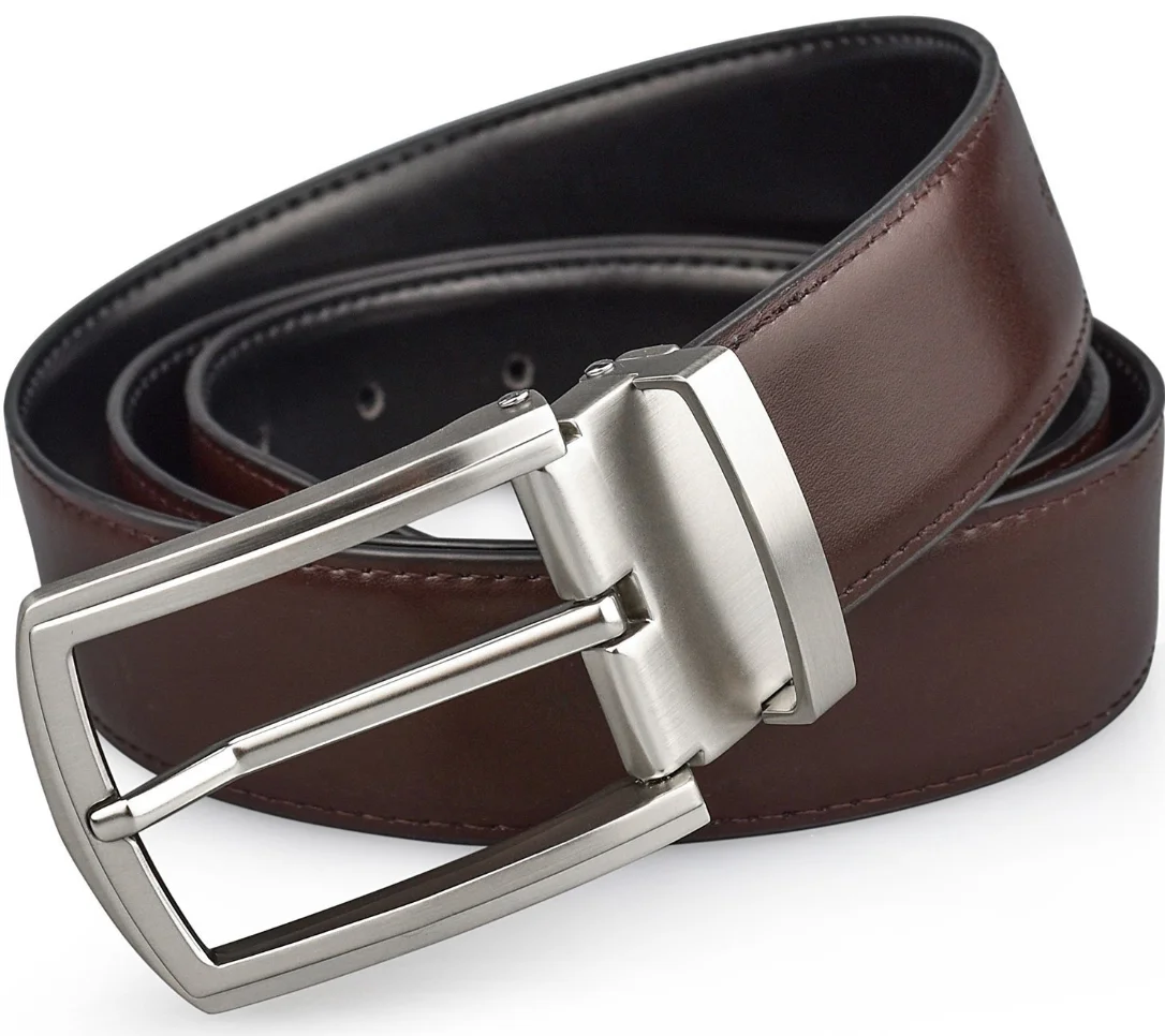 First layer genuine leather gift box packaging cowhide belt factory customized needle buckle belt