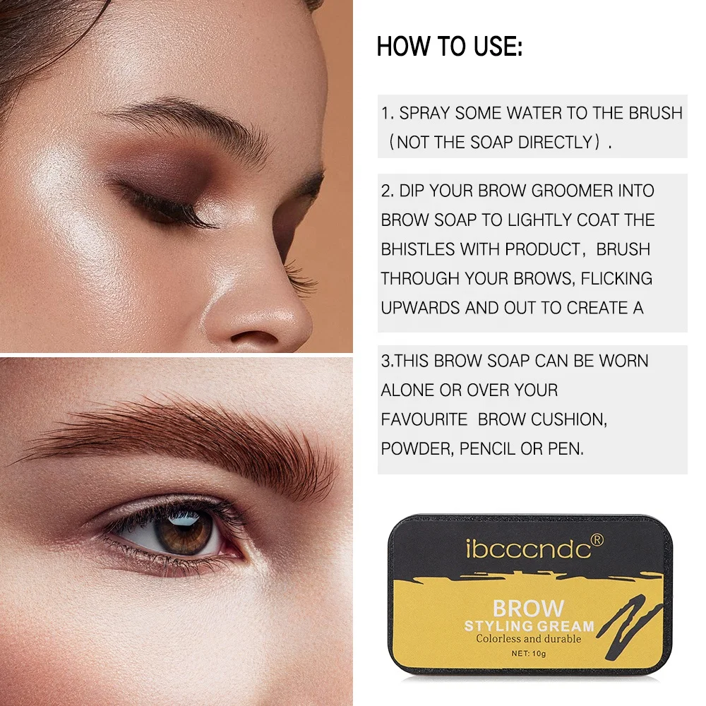 Custom waterproof 4D eyebrow with brush vegan gel brow wax pencil fixing clear makeup