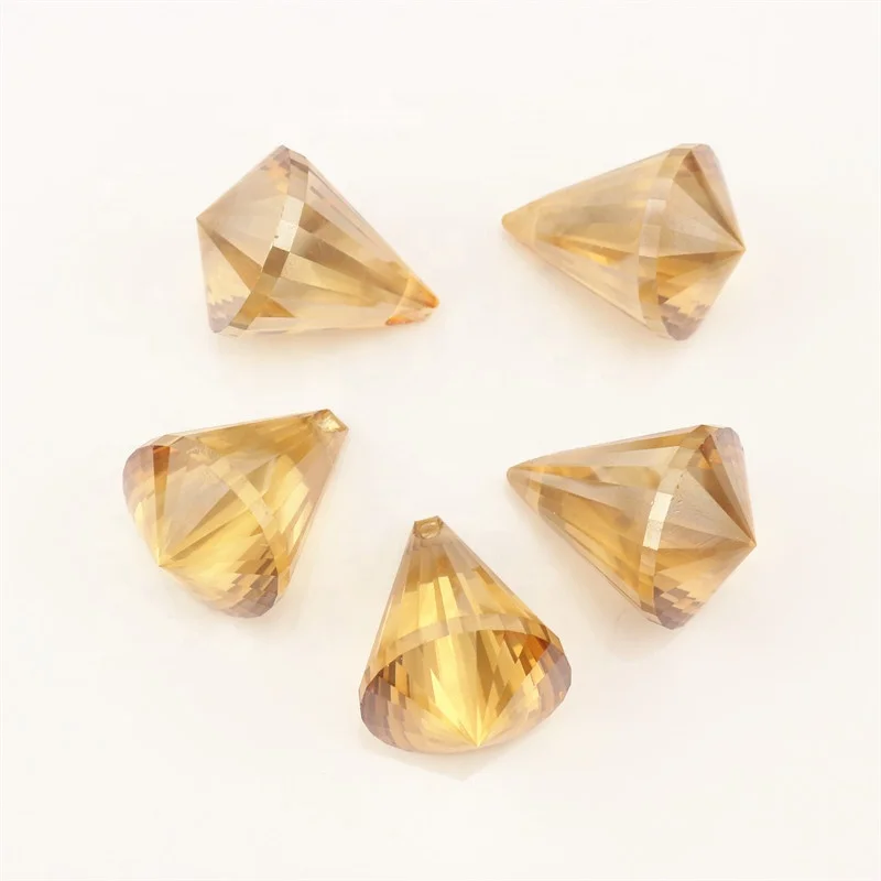 Factory Supply Crystal Curtain Bead Pendant Glass Conical Bead for Chandelier Accessories