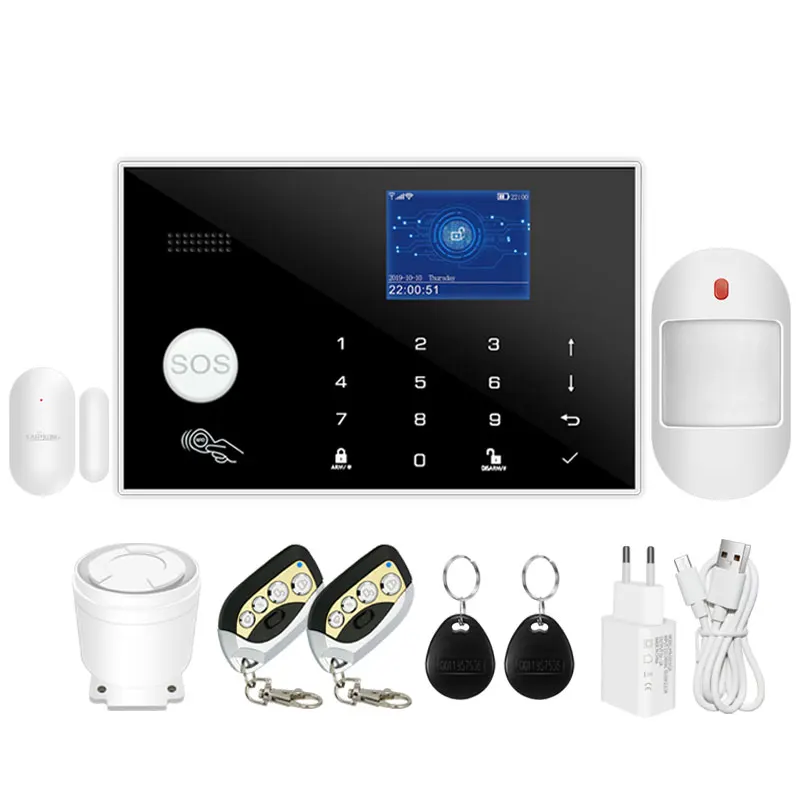 OEM House Door Sensor Remote Tuya Smart WiFi home intruder Wired Wireless GSM burglar fire security alarm system