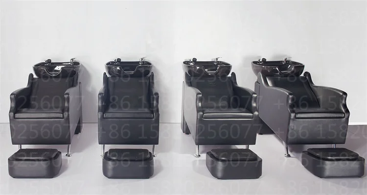 Backwash Ceramics Shampoo Bowl Sink Chair Unit Station Beauty Spa Salon Equipment