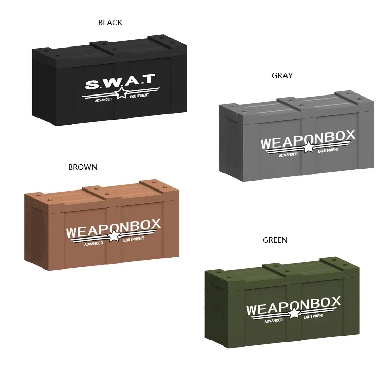 Factory Wholesale World War II Army Military Weapons Kit Building Blocks Plastic Medicine Box Gun Soldier Accessories