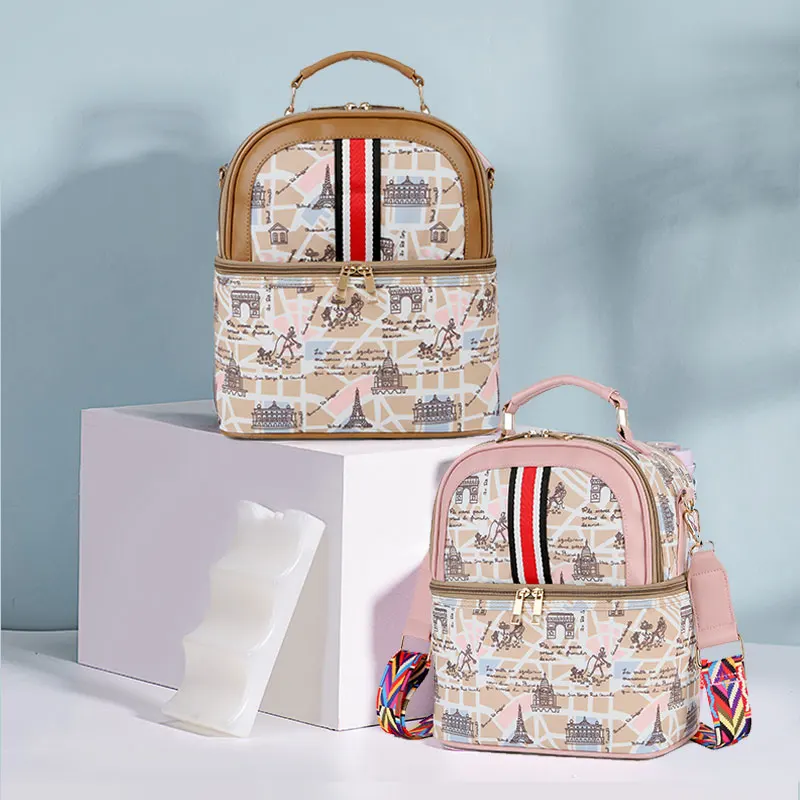 
New design dupont dual compartment insulated lunch dry style ice pack gel brick cooler bag 