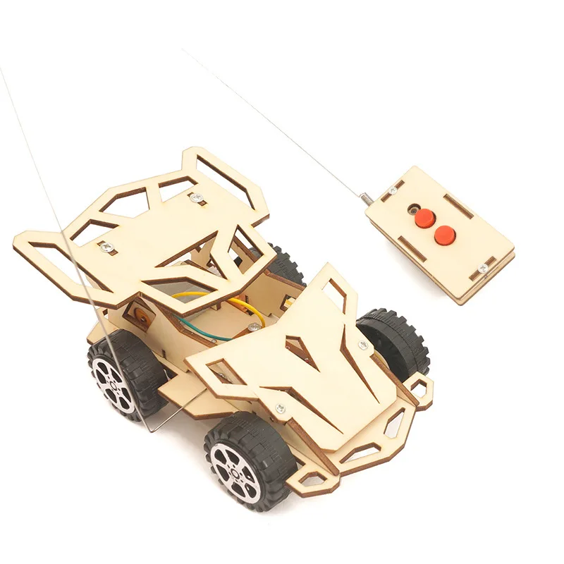 2024 DIY Remote Radio Control Cars RC Educational Toys for Children ABS Wood Assemble Jouets for Fun Early Education for Gifts