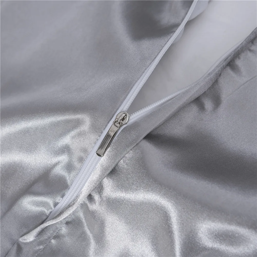 Cheap 100% Polyester Wedding Duvet Cover Set Solid Color Bedding Set Silky Touching Duvet Cover Set With Low Moq