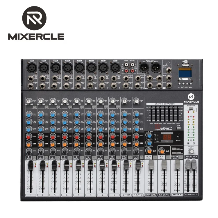 
UC1202 ,Hotsell Wholesale Cheap Price Professional Digital Audio Mixer Console with USB Bluetooth 