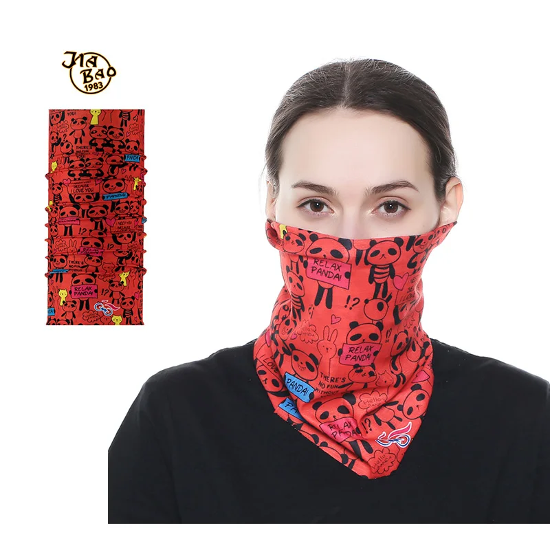 Cute panda Deportiva Multifunctional Face Gaiters Facemask Bandana Hijab Scarf Women Half Face Mask