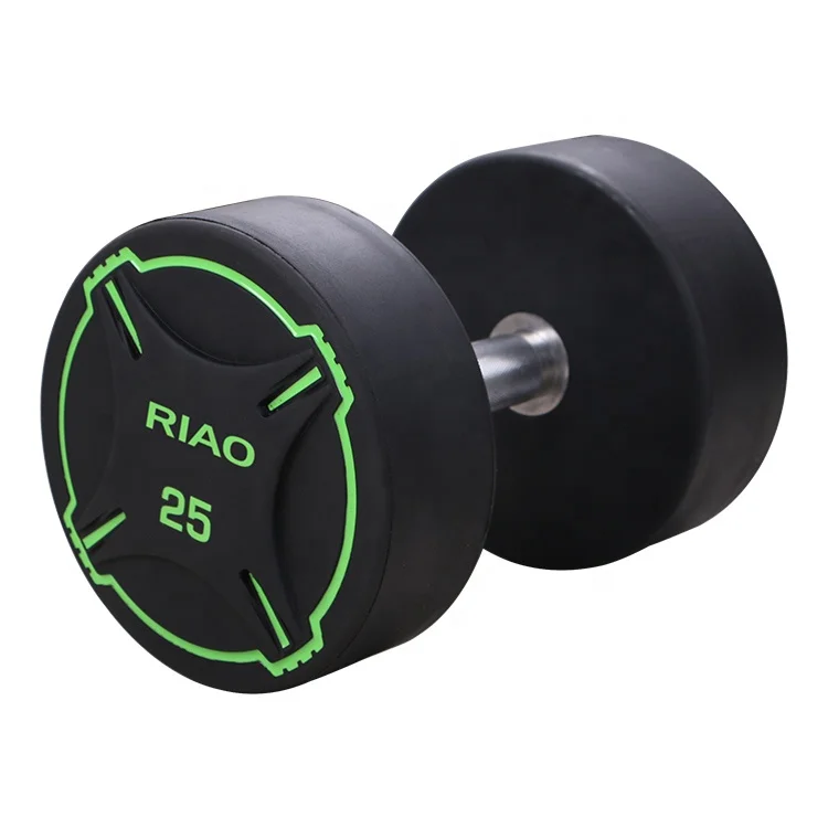 Commercial gym used round PU urethane dumbbells set