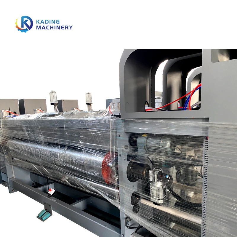 Automatic 2 3 4 Colors Carton Box Printing Slotter Die Cutter Folder Gluer Inline With PP Strapping Machine