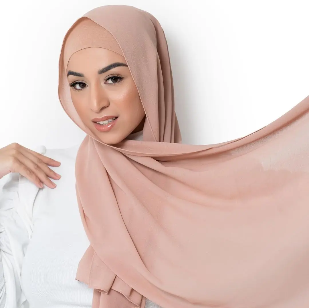 Hot Selling Prefect Matching Premium Chiffon Hijab Set Matching Color Chiffon Hijab With Underscarf