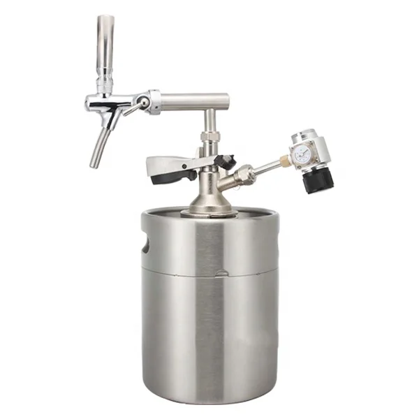 Beer Mini Kegs 128 OZ for Craft beer Dispenser CO2 regulator with beer faucet taps