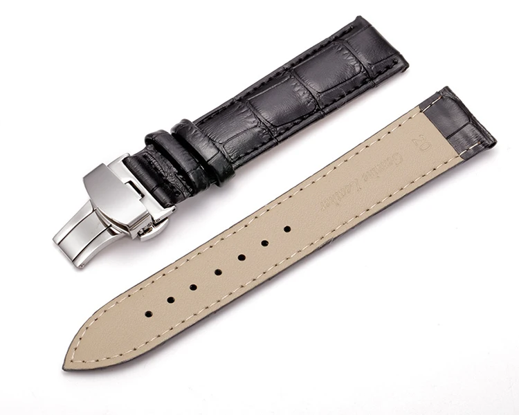 customized watch strap connector wristwatch accessories leather belt with buckle for sale