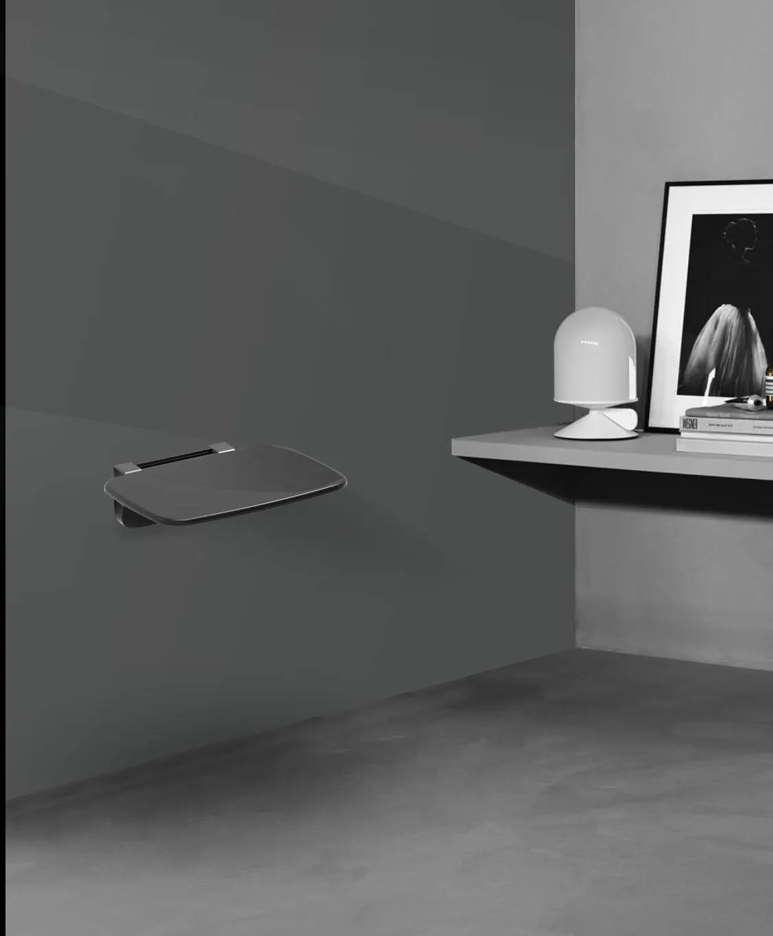 OEM Customized Soft Close Urea Shower Seat Space Saving Folding Shower Seat TUV High Quality Bathroom Shower Chair