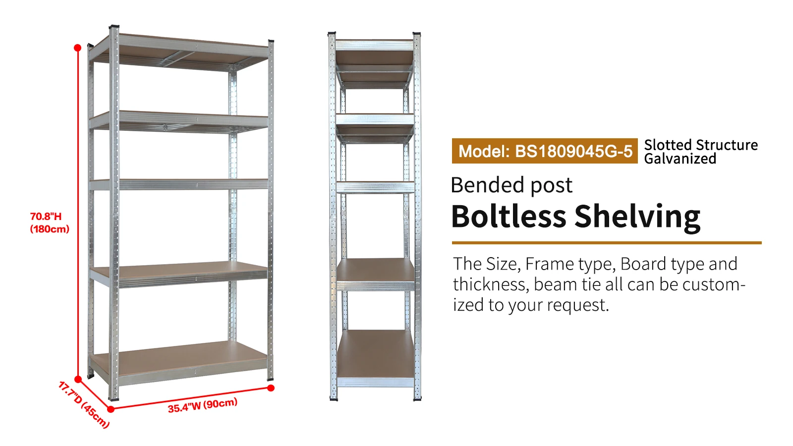 5 Layer Tier Adjustable Steel Metal Boltless Storage Shelving Shelves Rack for Warehouse Store Home Garage