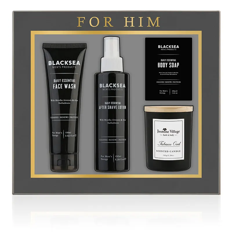 
OEM Частный логотип под заказ натуральное органическое банное мыло для умывания лица набор для ухода за кожей роскошные черные свадебные подарки для мужчин спа-набор 