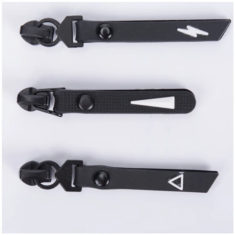 3#5#Waterproof zipper head clothing pants epoxy drop plastic zipper head Rubber drop puller Plastic puller nylon reverse puller