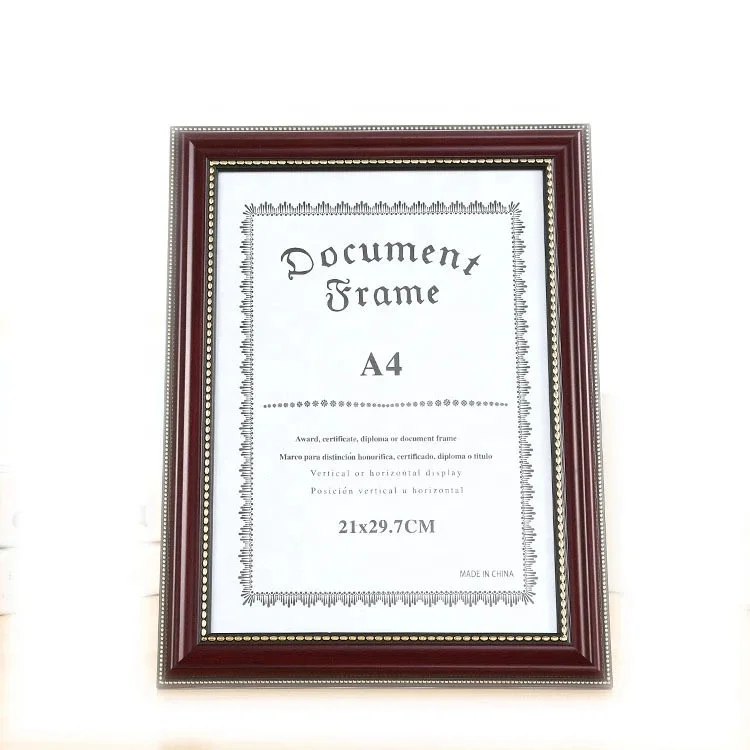 Wholesale wood frame PS foam photo frame A3/A4 wall hanging certificate picture frame