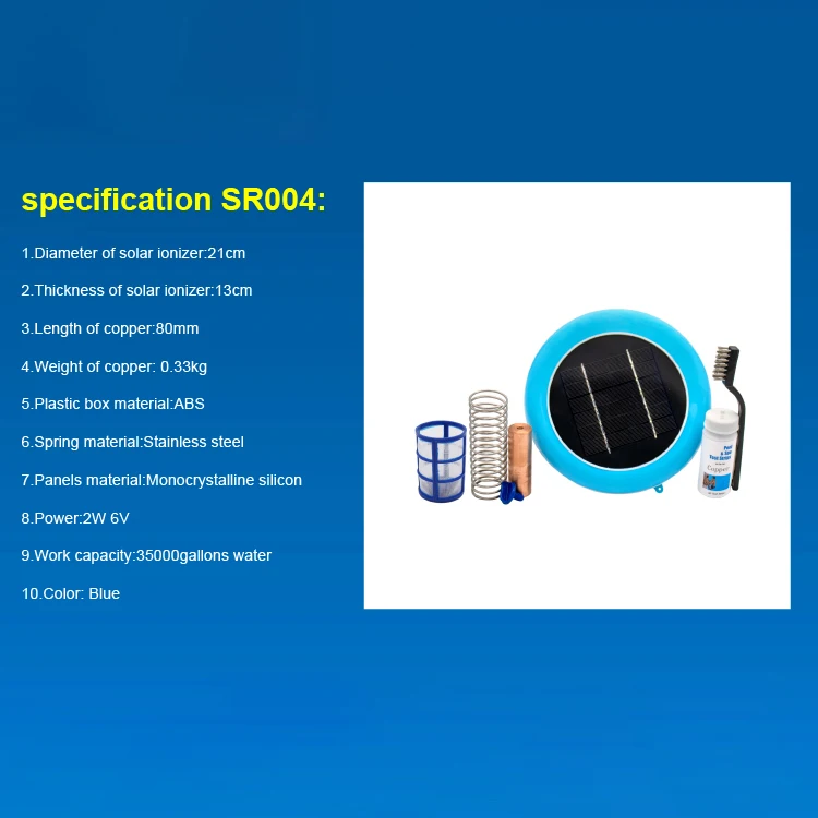 Factory Direct Price Portable Swimming Water Filter Stainless Steel Solar Swimming Pool Ionizer