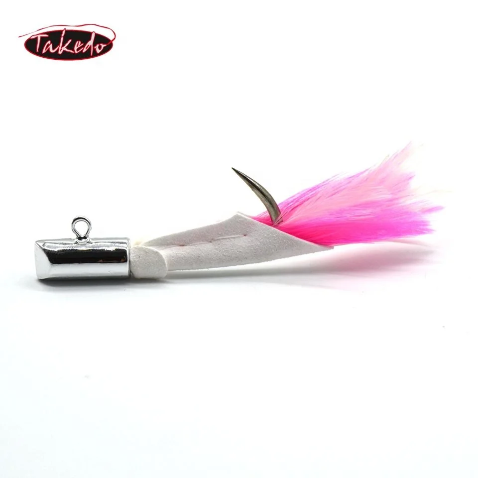 TAKEDO HT01A Electroplated deerskin hook Feather big game shark Tuna hook hook Lead jigging fishing lure