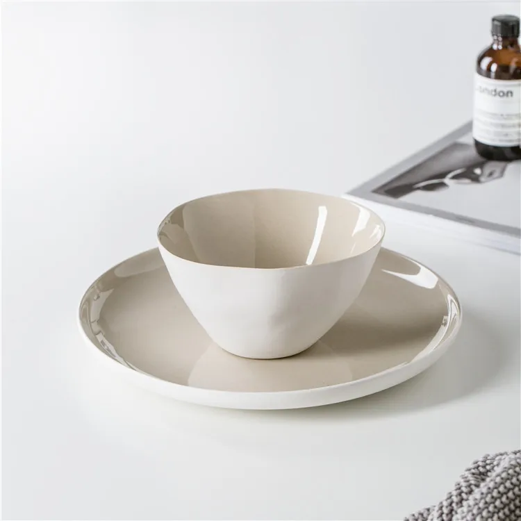 Online selling color glaze factory price custom logo home goods dinner set ceramic charger plates for wedding