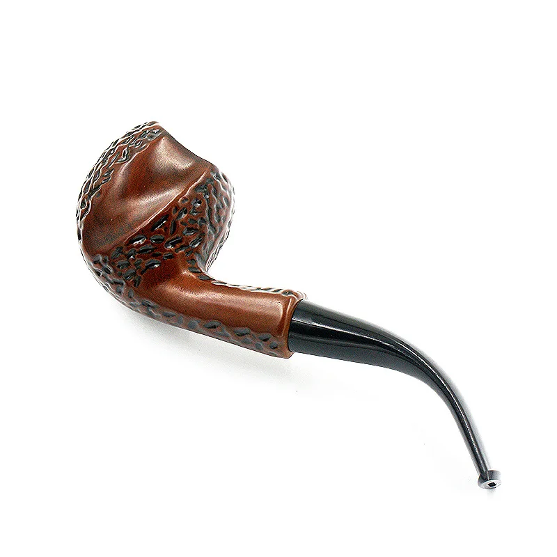 Wholesale New natural Classic Hand Carved Stylish Solid Wood pipe smoking wooden Tobacco pipe