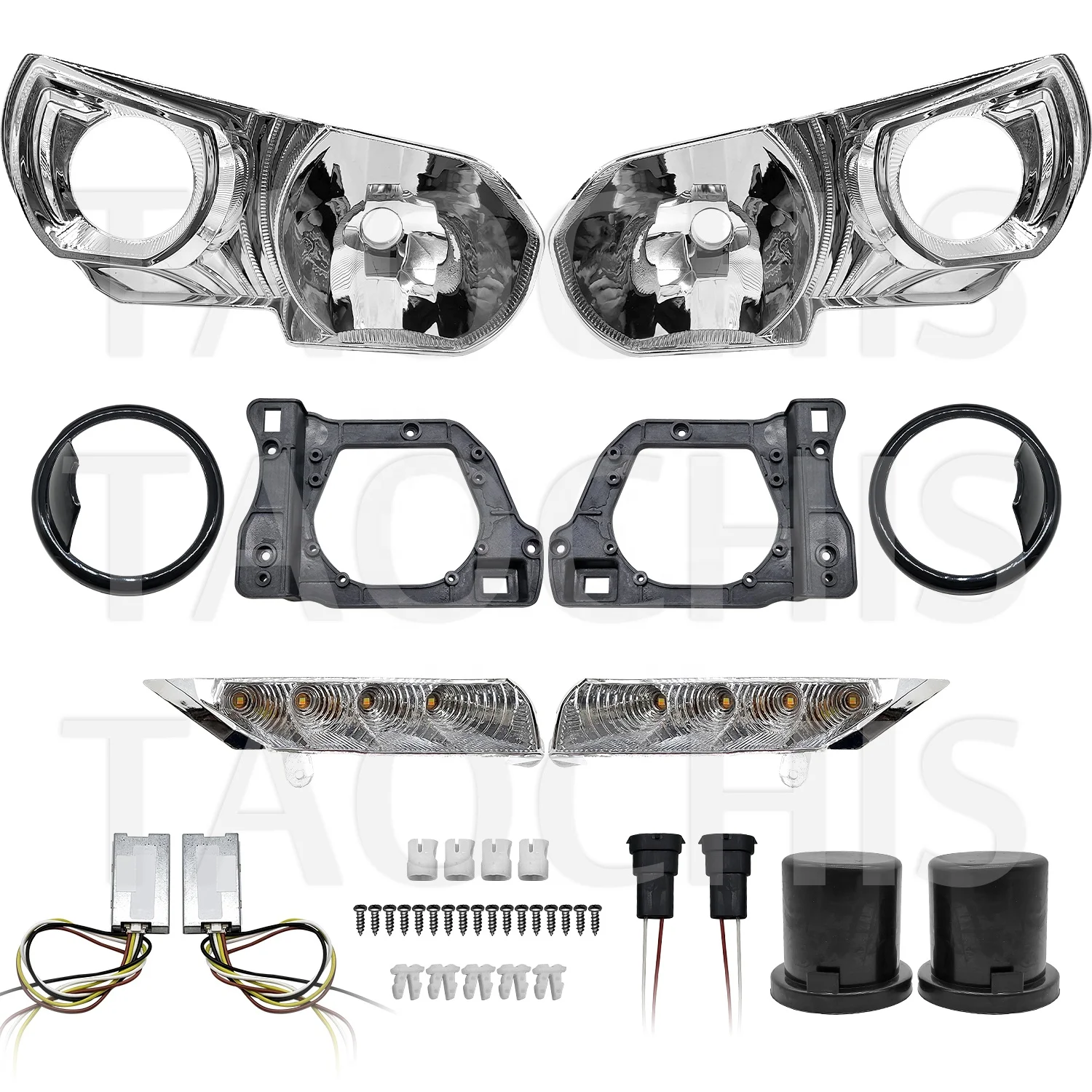 TAOCHIS YT-YG-60 car headlights fast installation kit for Toyota Corolla 2014-2016 white+yellow color car lamp accessories