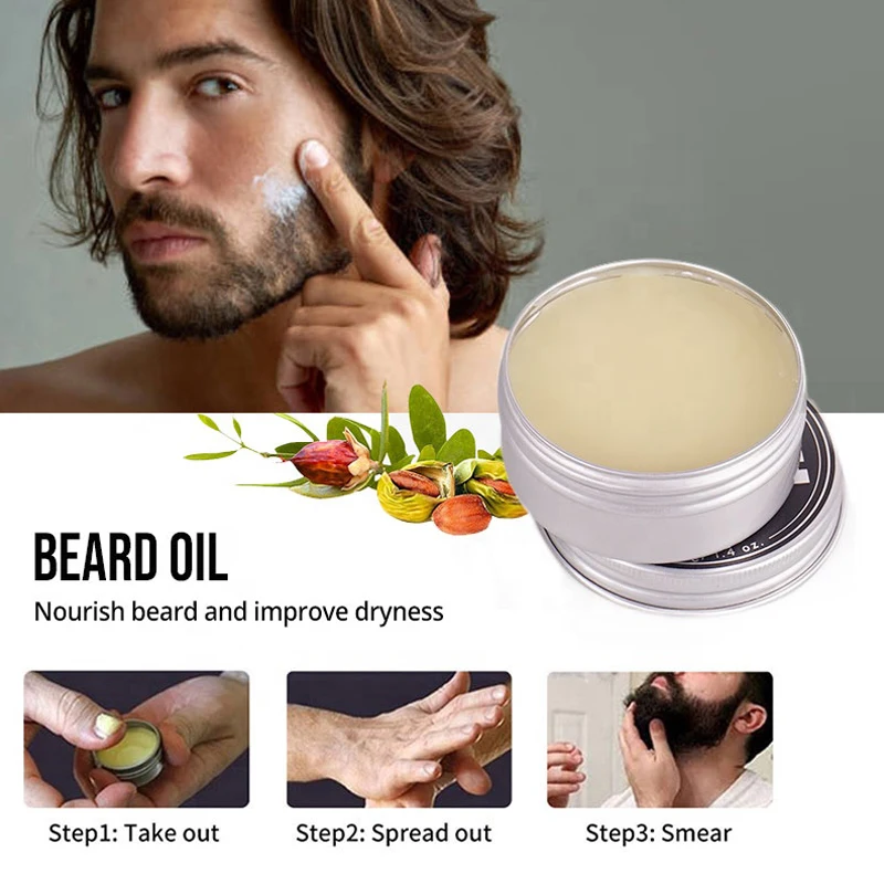 New Product Private Label 7pcs Hair Beard Care oil Grooming Balm Set Organic Beard Growth Kit For Men