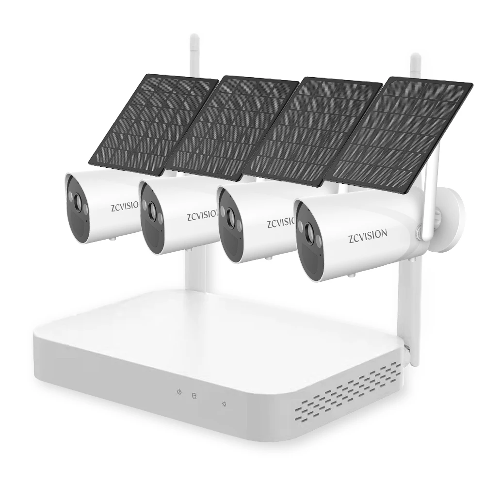 Новейшая беспроводная Wi-Fi камера безопасности на солнечной батарее 4CH 3MP Mini NVR с ночным видением и двухсторонним