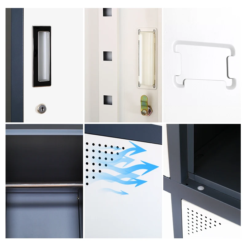 6 Door Steel furniture Gym School used Storage Metal Cabinet Locker